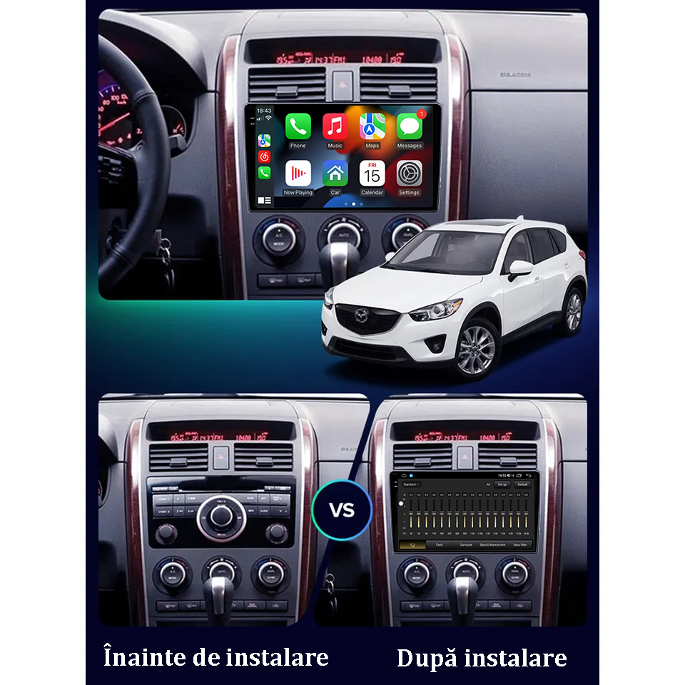 Navigatie dedicata Mazda CX-9 2006-2016, 12GB RAM 256GB ROM, Android 13, Rezolutie 2K, Display QLED, 10", DSP, Carplay, Android Auto, Internet, Youtube, Waze, Wi Fi, USB [5]