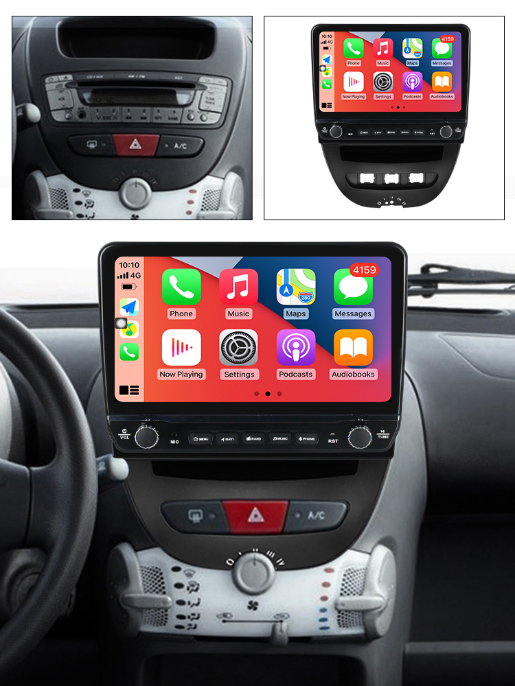 Navigatie dedicata Peugeot 107 2009-2015 10INCH cu butoane rotative model 2024, 10 Inch, 2GB RAM 32GB ROM, Quadcore, Android 13, WiFi, Bluetooth, Magazin Play [4]
