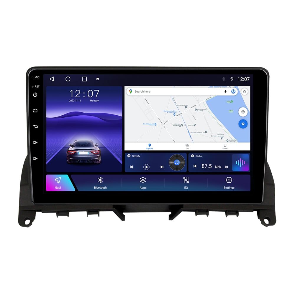 Navigatie dedicata Mercedes Benz W204 ,C-Class din 2006 - 2012, 4 GB RAM 32 ROM, Android 13, Display QLED, 9", DSP, Carplay, Android Auto, Internet, Youtube , Waze , WI-FI , USB , Blu [2]