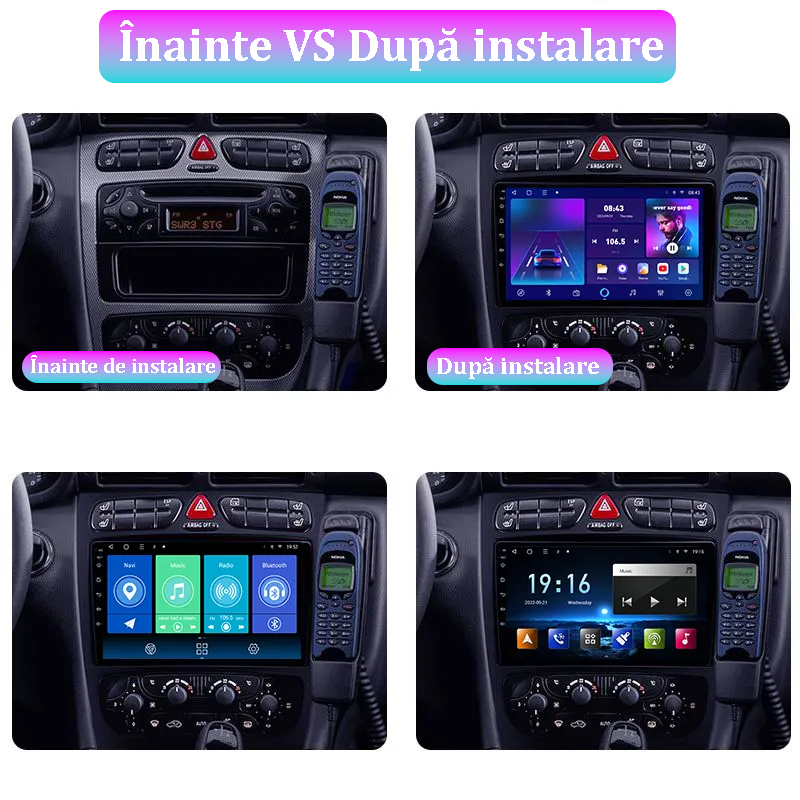 Navigatie dedicata Mercedes C-Class W203 / CLK 320 2000-2004, 4 GB RAM 32 ROM, Android 13, Display QLED, 9", DSP, Carplay, Android Auto, Internet, Youtube , Waze , WI-FI , USB [3]