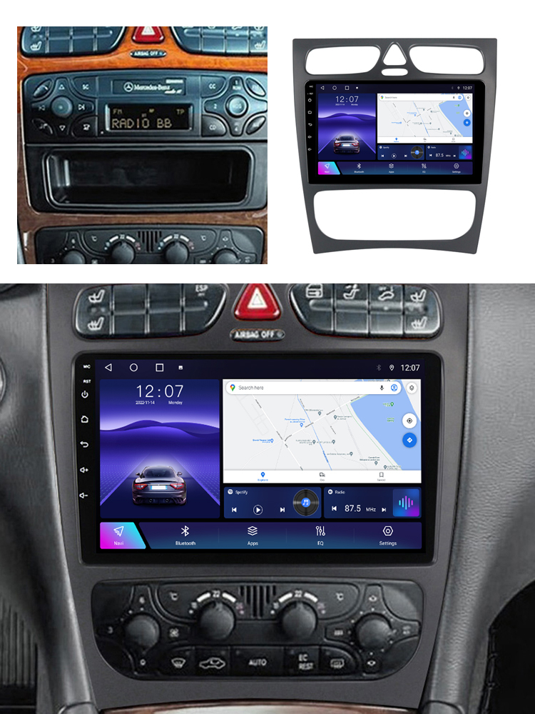 Navigatie dedicata Mercedes C-Class W203 2000-2004, 4GB RAM 64GB ROM, Octacore, Android 13, Display QLED 9", DSP, Carplay, Android Auto, Internet, Youtube, Waze, WIFI, Bluet [5]