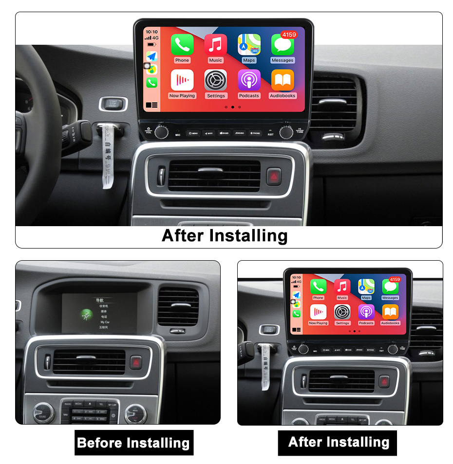 Navigatie dedicata S60 V60 2011-2020 cu butoane rotative model 2024, 9 Inch, 2GB RAM 32GB ROM, Quadcore, Android 13, WiFi, Bluetooth, Magazin Play [5]