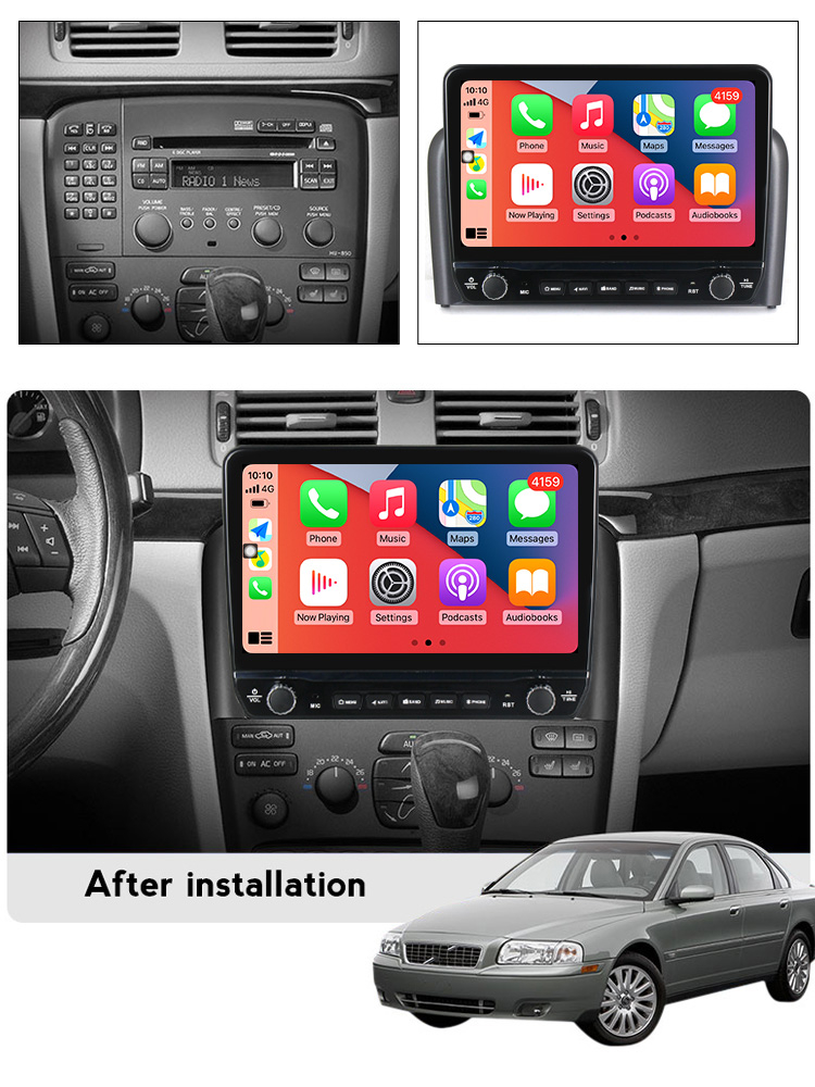 Navigatie dedicata S80 1998-2006 cu butoane rotative model 2024, 9 Inch, 2GB RAM 32GB ROM, Quadcore, Android 13, WiFi, Bluetooth, Magazin Play [4]