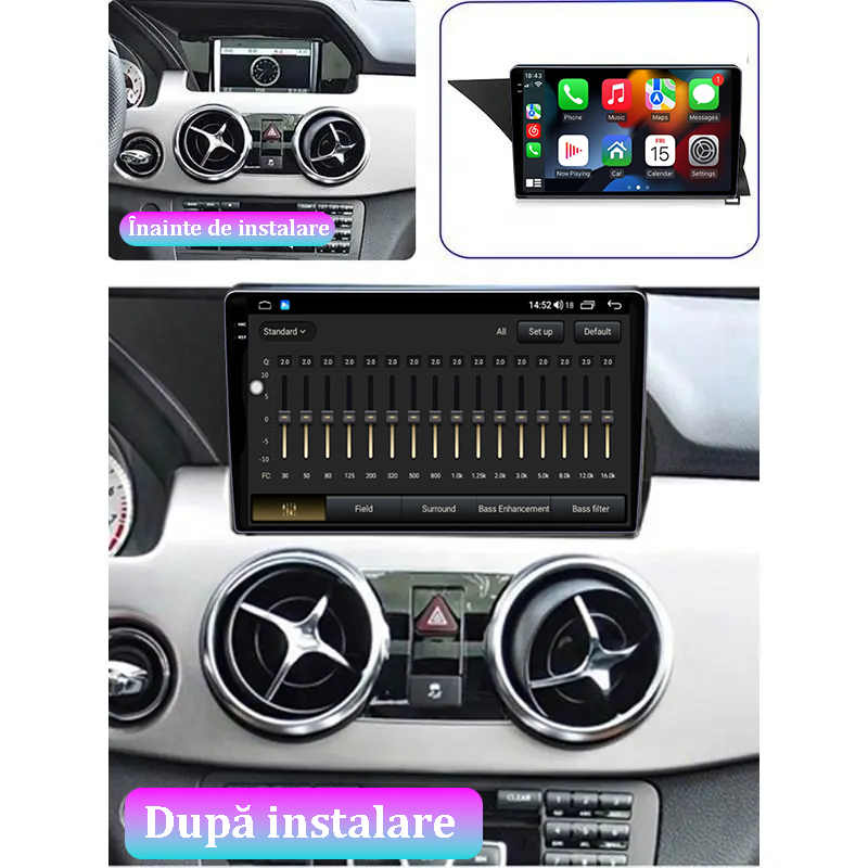 Navigatie dedicata Mercedes GLK 2008-2015, C-class 2011-2015, 12GB RAM 256GB ROM, Android 13, Rezolutie 2K, Display QLED, 9", DSP, Carplay, Android Auto, Internet, Youtube, Waze, [5]