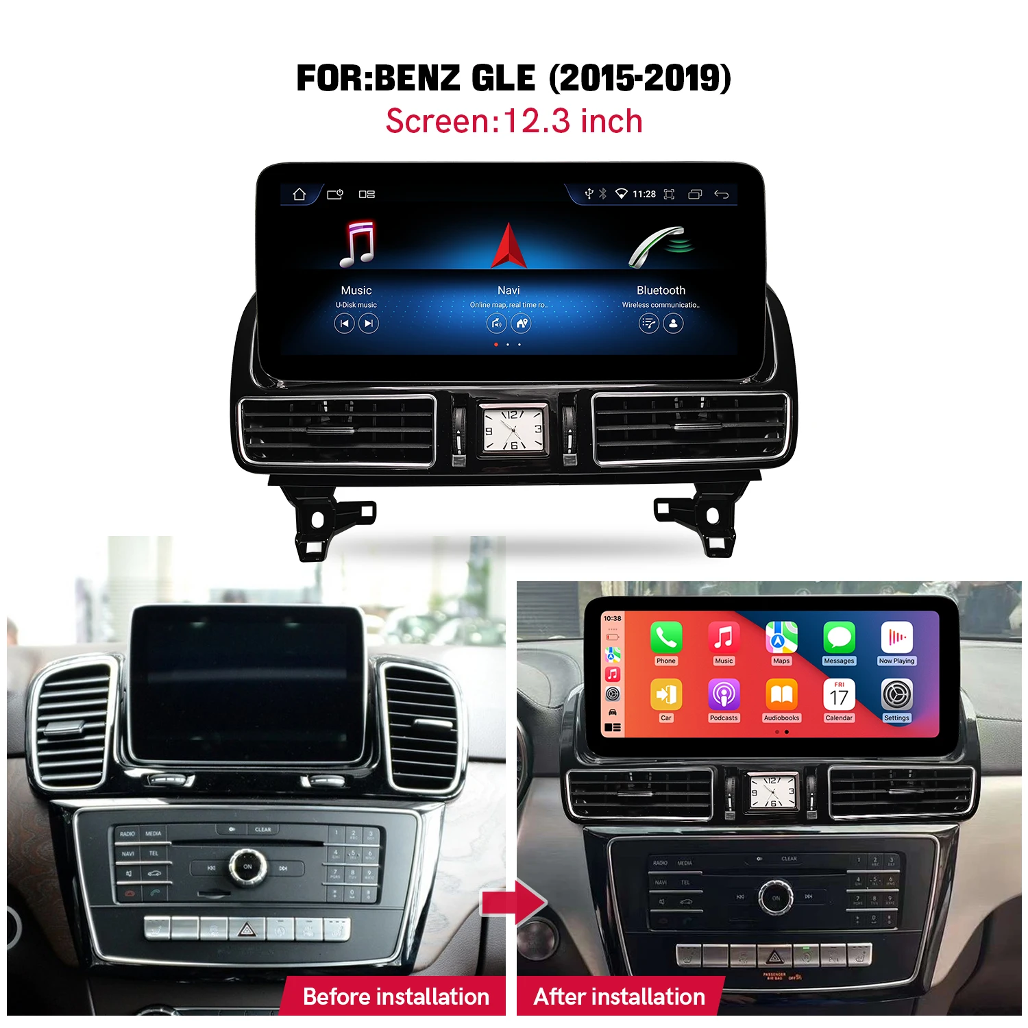 Navigatie dedicata Mercedes GLE NTG 5 2015-2019 Android 13, Qualcomm 662, 8GB RAM si 128GB ROM, Octacore 2.0ghz, Display 12,5" 1920*720, DSP, Carplay, Android Auto, Internet, Youtube [6]