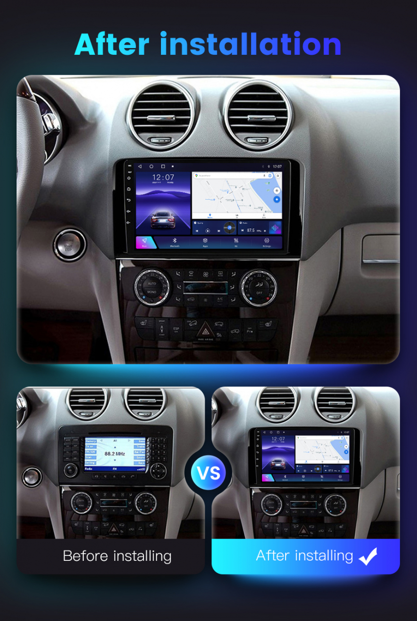 Navigatie dedicata Mercedes R Class W251 2005-2017, 4 GB RAM 32 ROM, Android 14, Display QLED, 9", DSP, Carplay, Android Auto, Internet, Youtube , Waze , WI-FI , USB , Bluetooth [4]
