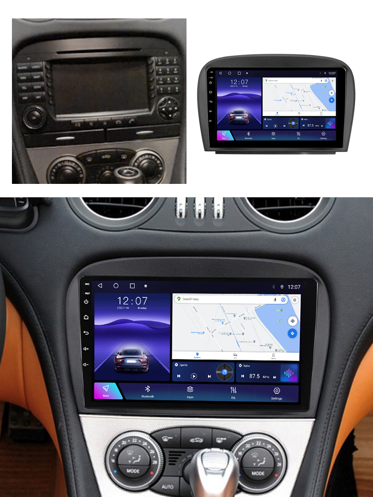 Navigatie dedicata Mercedes SL W230 2004-2011 A-W230, 4GB RAM 64GB ROM, Octacore, Android 14, Display QLED 9", DSP, Carplay&Android Auto, SIM 4G, Ventilator Activ [4]