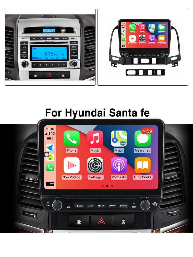 Navigatie dedicata Santa Fe 2006-2012 cu butoane rotative model 2024, 9 Inch, 2GB RAM 32GB ROM, Quadcore, Android 13, WiFi, Bluetooth, Magazin Play [4]