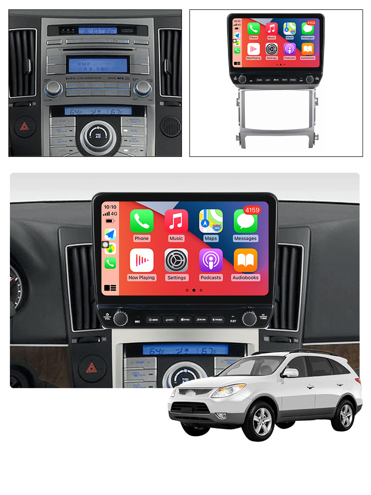 Navigatie dedicata Veracruz IX55 2006-2015 cu butoane rotative model 2024, 10 Inch, 2GB RAM 32GB ROM, Quadcore, Android 13, WiFi, Bluetooth, Magazin Play [4]