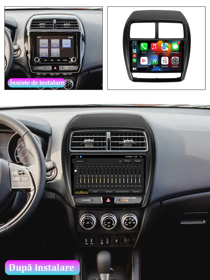 Navigatie dedicata Mitsubishi ASX 2016-2022, 12GB RAM 256GB ROM, Android 13, Rezolutie 2K, Display QLED, 9", DSP, Carplay, Android Auto, Internet, Youtube, Waze, Wi Fi, USB [5]