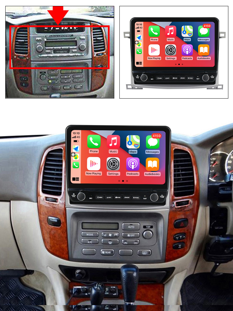 Navigatie dedicata Land Cruiser 100 2002-2007 cu butoane rotative model 2024, 10 Inch, 2GB RAM 32GB ROM, Quadcore, Android 13, WiFi, Bluetooth, Magazin Play [3]