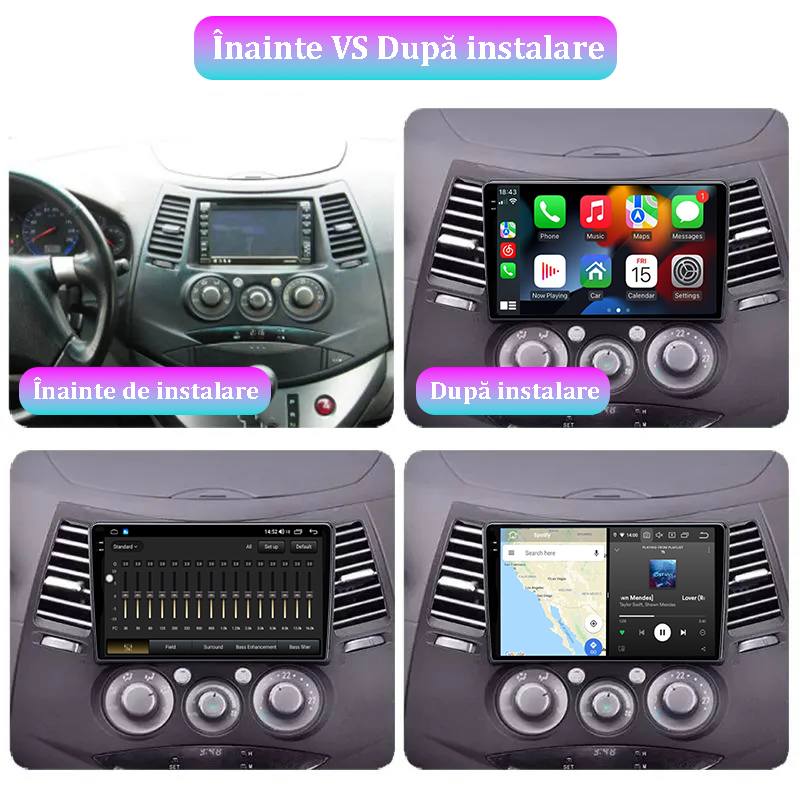 Navigatie dedicata Mitsubishi Grandis 2003-2011, 12GB RAM 256GB ROM, Android 13, Rezolutie 2K, Display QLED, 9", DSP, Carplay, Android Auto, Internet, Youtube, Waze, Wi Fi, USB [5]