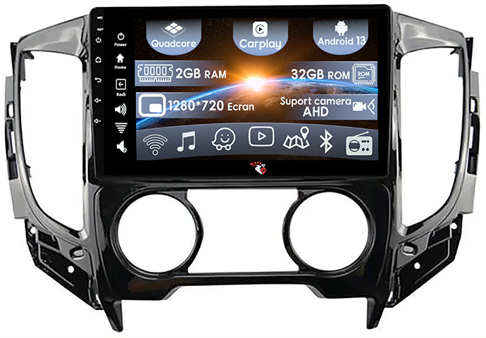(Resigilata) Navigatie dedicata Mitsubishi L200 2015-2019, 2GB RAM 32GB ROM, Quad Core, Display 9" IPS Full HD, Carplay, Android 13, Bluetooth, Magazin Play, Suport camere AHD [1]