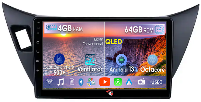Navigatie dedicata Mitsubishi Lancer 2001-2007, 4GB RAM 64GB ROM, Octacore, Android 13, Display QLED 9", DSP, Carplay, Android Auto, Internet, Youtube, Waze, WIFI, Bluetooth [1]