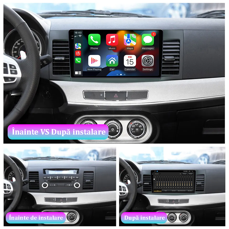 Navigatie dedicata Mitsubishi Lancer 2007-2012, 12GB RAM 256GB ROM, Android 13, Rezolutie 2K, Display QLED, 10", DSP, Carplay, Android Auto, Internet, Youtube, Waze, Wi Fi, USB [5]