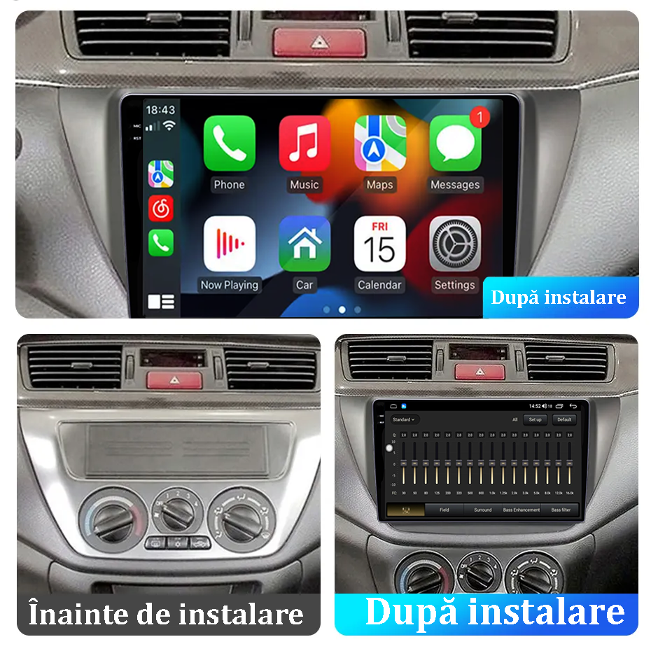Navigatie dedicata Mitsubishi Lancer IX 2006-2010, 12GB RAM 256GB ROM, Android 13, Rezolutie 2K, Display QLED, 9", DSP, Carplay, Android Auto, Internet, Youtube, Waze, Wi Fi, USB [5]