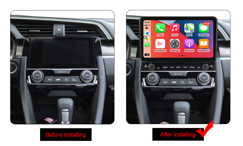 Navigatie dedicata Honda Civic 2015-2020 cu butoane rotative model 2024, 9 Inch, 2GB RAM 32GB ROM, Quadcore, Android 13, WiFi, Bluetooth, Magazin Play [5]