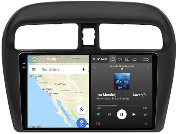 Navigatie dedicata Mitsubishi Mirage Attrage 2012-2018, 12GB RAM 256GB ROM, Android 13, Rezolutie 2K, Display QLED, 9", DSP, Carplay, Android Auto, Internet, Youtube, Waze, Wi Fi, [4]