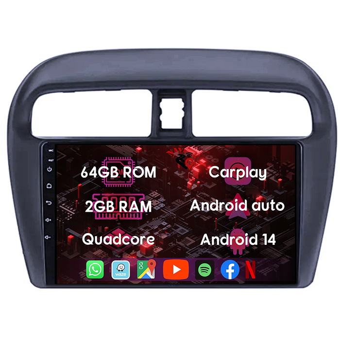 (Resigilata) Navigatie dedicata Mitsubishi Mirage Attrage 2012-2018, 2GB RAM 32GB ROM, Quad Core, Display 9" IPS Full HD, Carplay, Android 13, Bluetooth, Magazin Play, Suport camere AHD [8]