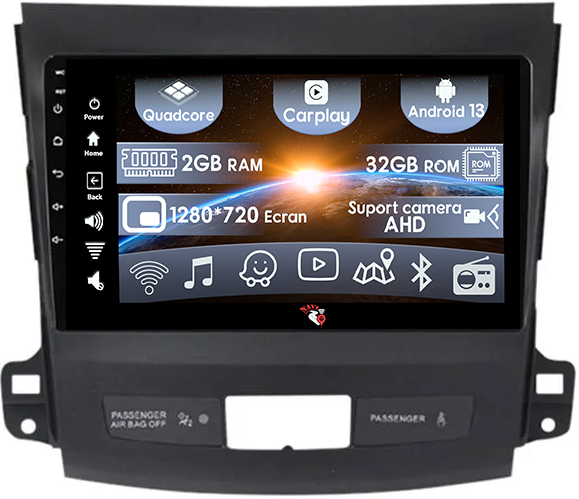 (Resigilata) Navigatie dedicata Mitsubishi Outlander 2005-2011, 2GB RAM 32GB ROM, Quad Core, Display 9" IPS Full HD, Carplay, Android 13, Bluetooth, Magazin Play, Suport camere AHD [1]