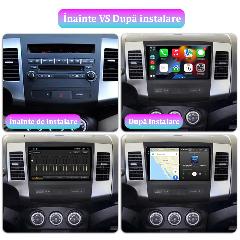 Navigatie dedicata Mitsubishi Outlander 2006-2012, 12GB RAM 256GB ROM, Android 13, Rezolutie 2K, Display QLED, 9", DSP, Carplay, Android Auto, Internet, Youtube, Waze, Wi Fi, USB [5]