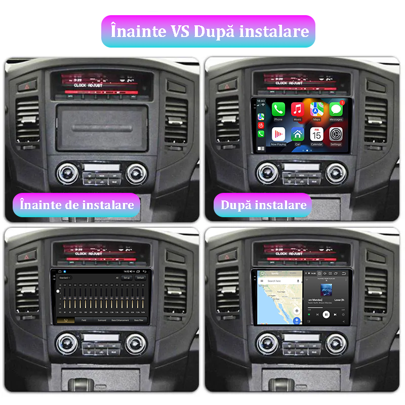 Navigatie dedicata Mitsubishi Pajero 2006-2014, 12GB RAM 256GB ROM, Android 13, Rezolutie 2K, Display QLED, 9", DSP, Carplay, Android Auto, Internet, Youtube, Waze, Wi Fi, USB [5]