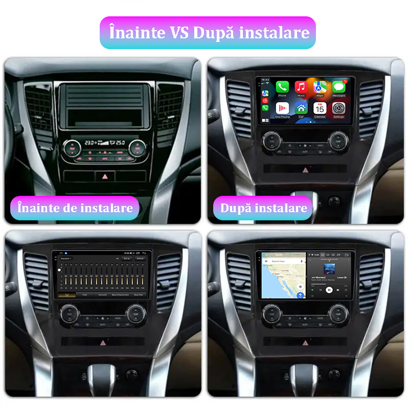 Navigatie dedicata Mitsubishi Pajero 2016-2018, 12GB RAM 256GB ROM, Android 13, Rezolutie 2K, Display QLED, 9", DSP, Carplay, Android Auto, Internet, Youtube, Waze, Wi Fi, USB [5]