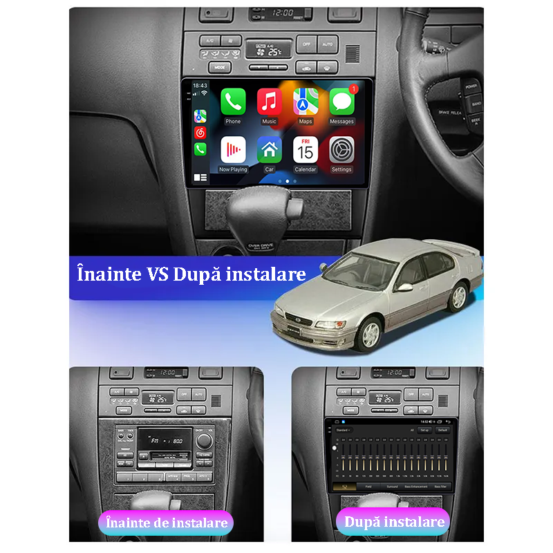 Navigatie dedicata Nissan Cefiro 1994-2000, 12GB RAM 256GB ROM, Android 13, Rezolutie 2K, Display QLED, 9", DSP, Carplay, Android Auto, Internet, Youtube, Waze, Wi Fi, USB [5]