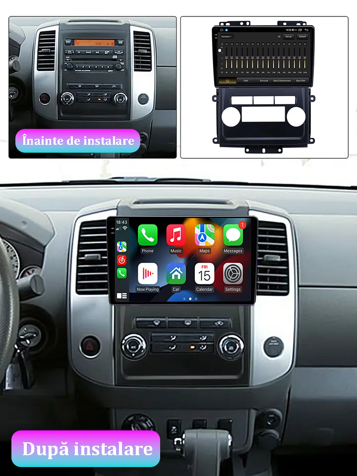 Navigatie dedicata Nissan Frontier 2009-2012, 12GB RAM 256GB ROM, Android 13, Rezolutie 2K, Display QLED, 9", DSP, Carplay, Android Auto, Internet, Youtube, Waze, Wi Fi, USB [5]