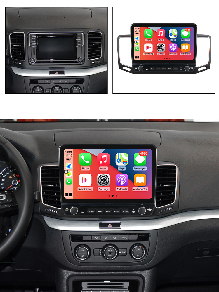 Navigatie dedicata Sharan 2012-2018 cu butoane rotative model 2024, 9 Inch, 2GB RAM 32GB ROM, Quadcore, Android 13, WiFi, Bluetooth, Magazin Play [4]