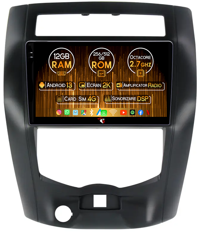 Navigatie dedicata Nissan Livina 2007-2016 , 12GB RAM 256GB ROM, Android 13, Rezolutie 2K, Display QLED, 10", DSP, Carplay, Android Auto, Internet, Youtube, Waze, Wi Fi, USB [1]