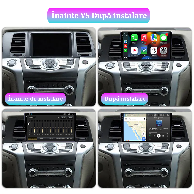 Navigatie dedicata Nissan Murano Z51 2008-2014, 12GB RAM 256GB ROM, Android 13, Rezolutie 2K, Display QLED, 9", DSP, Carplay, Android Auto, Internet, Youtube, Waze, Wi Fi, USB [5]