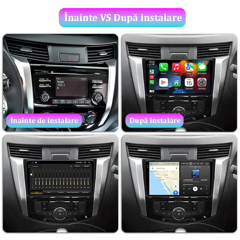 Navigatie dedicata Nissan Navara NP300 2011-2016, 12GB RAM 256GB ROM, Android 13, Rezolutie 2K, Display QLED, 9", DSP, Carplay, Android Auto, Internet, Youtube, Waze, Wi Fi, USB [5]