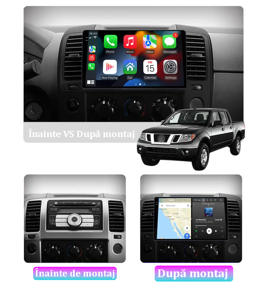 Navigatie dedicata Nissan Pathfinder 2004-2012, 12GB RAM 256GB ROM, Android 13, Rezolutie 2K, Display QLED, 9", DSP, Carplay, Android Auto, Internet, Youtube, Waze, Wi Fi, USB [5]