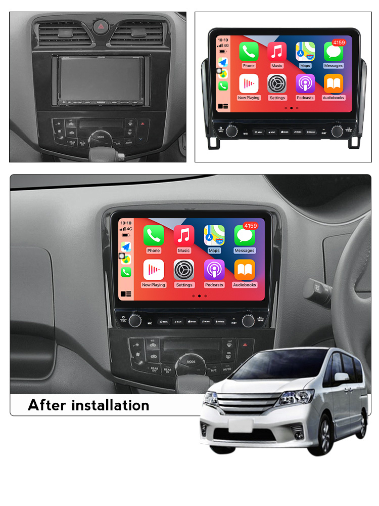Navigatie dedicata Serena 4 2010-2016 cu butoane rotative model 2024, 4 GB RAM 64 ROM, Quadcore, Android 13, Display QLED, 9", DSP, Carplay, Android Auto, Internet, Youtube , Waze , [4]