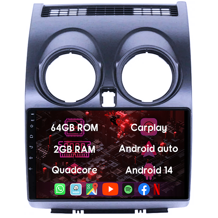 (Resigilata) Navigatie dedicata Nissan Qashqai 2006-2013, 2GB RAM 32GB ROM, Quad Core, Display 9" IPS Full HD, Carplay, Android 13, Bluetooth, Magazin Play, Suport camere AHD [5]
