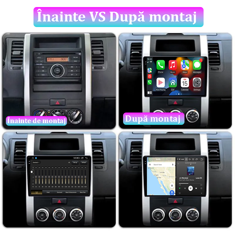 Navigatie dedicata Nissan X-Trail 2007-2015, 12GB RAM 256GB ROM, Android 13, Rezolutie 2K, Display QLED, 10", DSP, Carplay, Android Auto, Internet, Youtube, Waze, Wi Fi, USB [5]