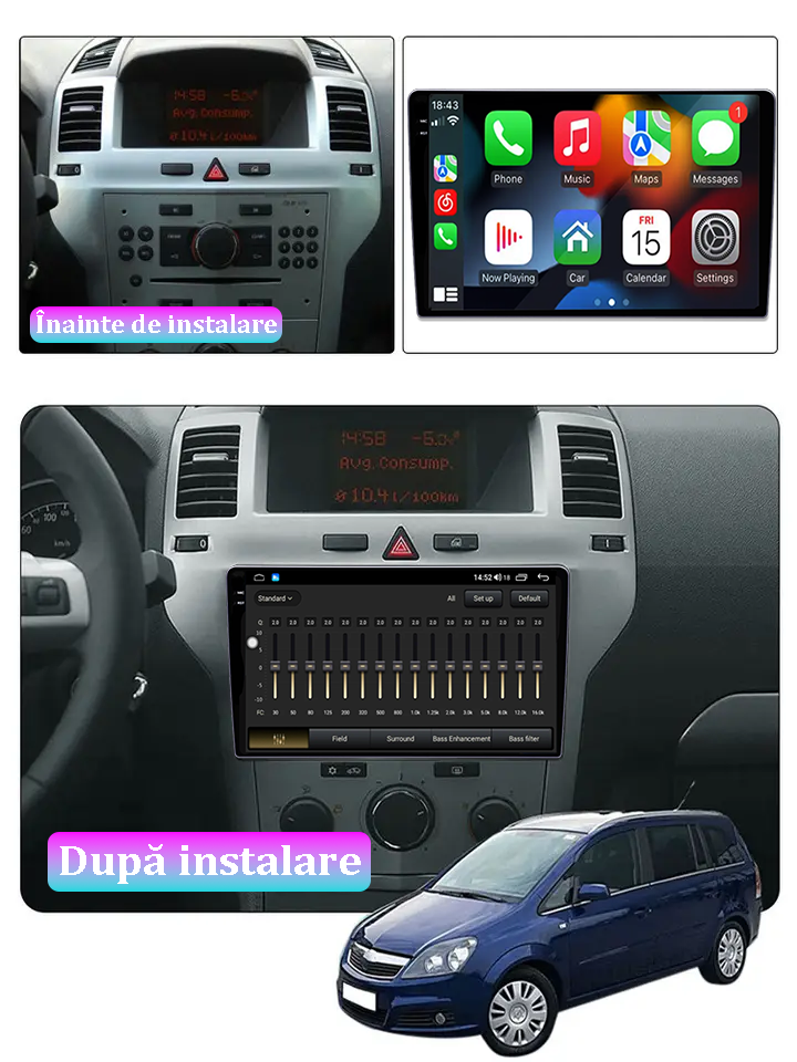 Navigatie dedicata Opel Astra H 2004 - 2014, 12GB RAM 256GB ROM, Android 13, Rezolutie 2K, Display QLED, 9", DSP, Carplay, Android Auto, Internet, Youtube, Waze, Wi Fi, USB [5]