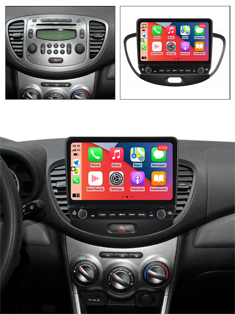 Navigatie dedicata i10 2007-2013 cu butoane rotative model 2024, 9 Inch, 2GB RAM 32GB ROM, Quadcore, Android 13, WiFi, Bluetooth, Magazin Play [4]