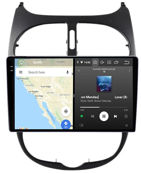 Navigatie dedicata Peugeot 206 2004-2008, 12GB RAM 256GB ROM, Android 13, Rezolutie 2K, Display QLED, 9", DSP, Carplay, Android Auto, Internet, Youtube, Waze, Wi Fi, USB [4]
