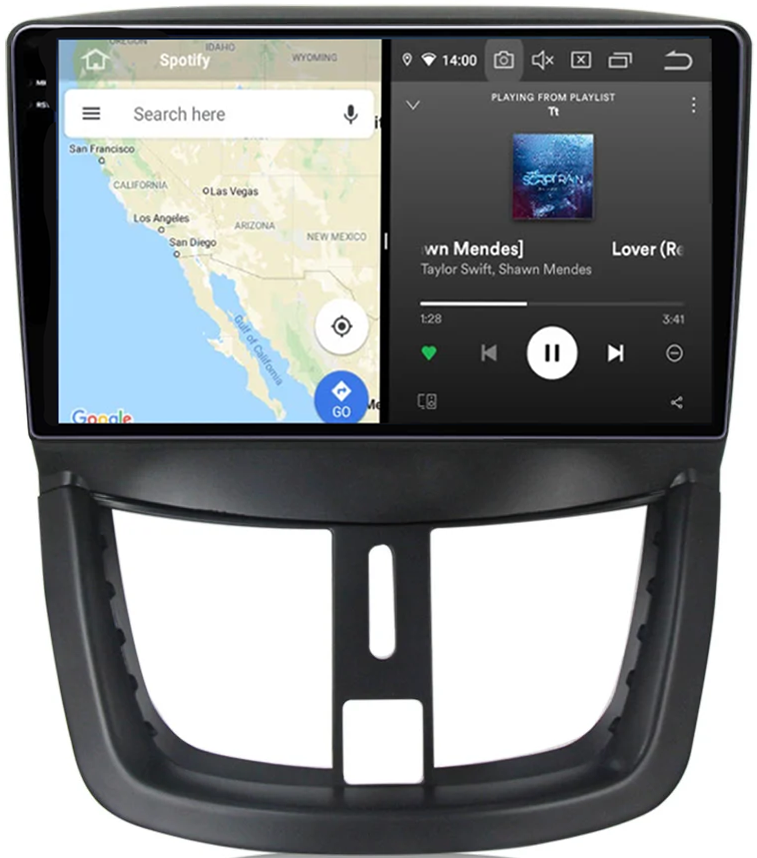 Navigatie dedicata Peugeot 207 2006-2015, 12GB RAM 256GB ROM, Android 13, Rezolutie 2K, Display QLED, 9", DSP, Carplay, Android Auto, Internet, Youtube, Waze, Wi Fi, USB [4]
