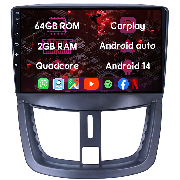 (Resigilata) Navigatie dedicata Peugeot 207 2006-2015, 2GB RAM 32GB ROM, Quad Core, Display 9" IPS Full HD, Carplay, Android 13, Bluetooth, Magazin Play, Suport camere AHD [8]