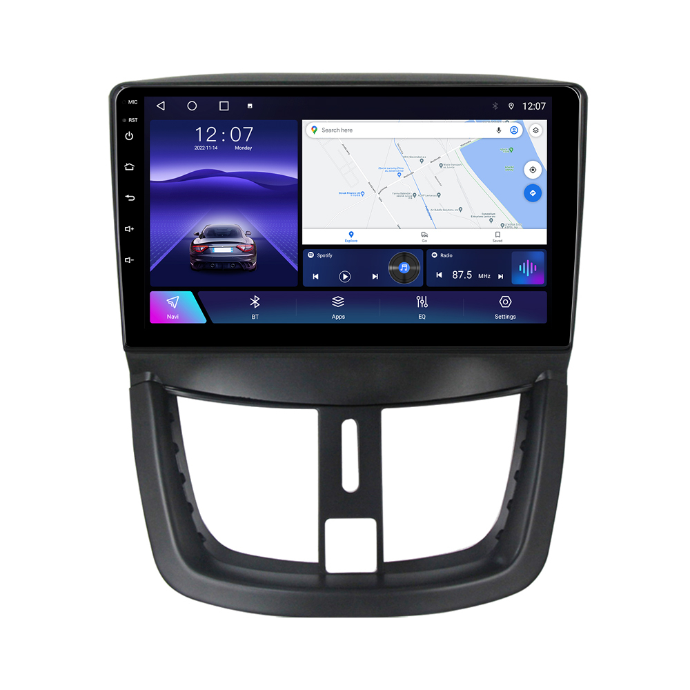 Navigatie dedicata Peugeot 207 2006-2015, 4GB RAM 32GB ROM, Android 13, Display 9 " , Internet ,Aplicatii , Waze , WI-FI , USB , Bluetooth , Mirrorlink [2]