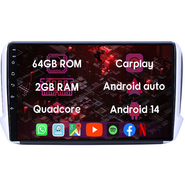(Resigilata) Navigatie dedicata Peugeot 208 / 2008 ( 2012 - 2020 ), 2GB RAM 32GB ROM, Quad Core, Display 9" IPS Full HD, Carplay, Android 13, Bluetooth, Magazin Play, Suport camere AHD [10]