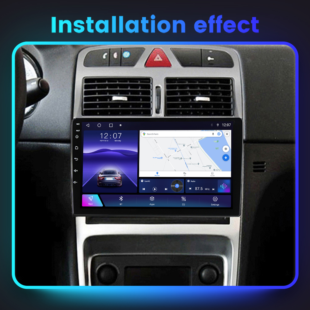 Navigatie dedicata Peugeot 307 2002-2013, 12GB RAM 256GB ROM, Android 13, Rezolutie 2K, Display QLED, 9", DSP, Carplay, Android Auto, Internet, Youtube, Waze, Wi Fi, USB [3]