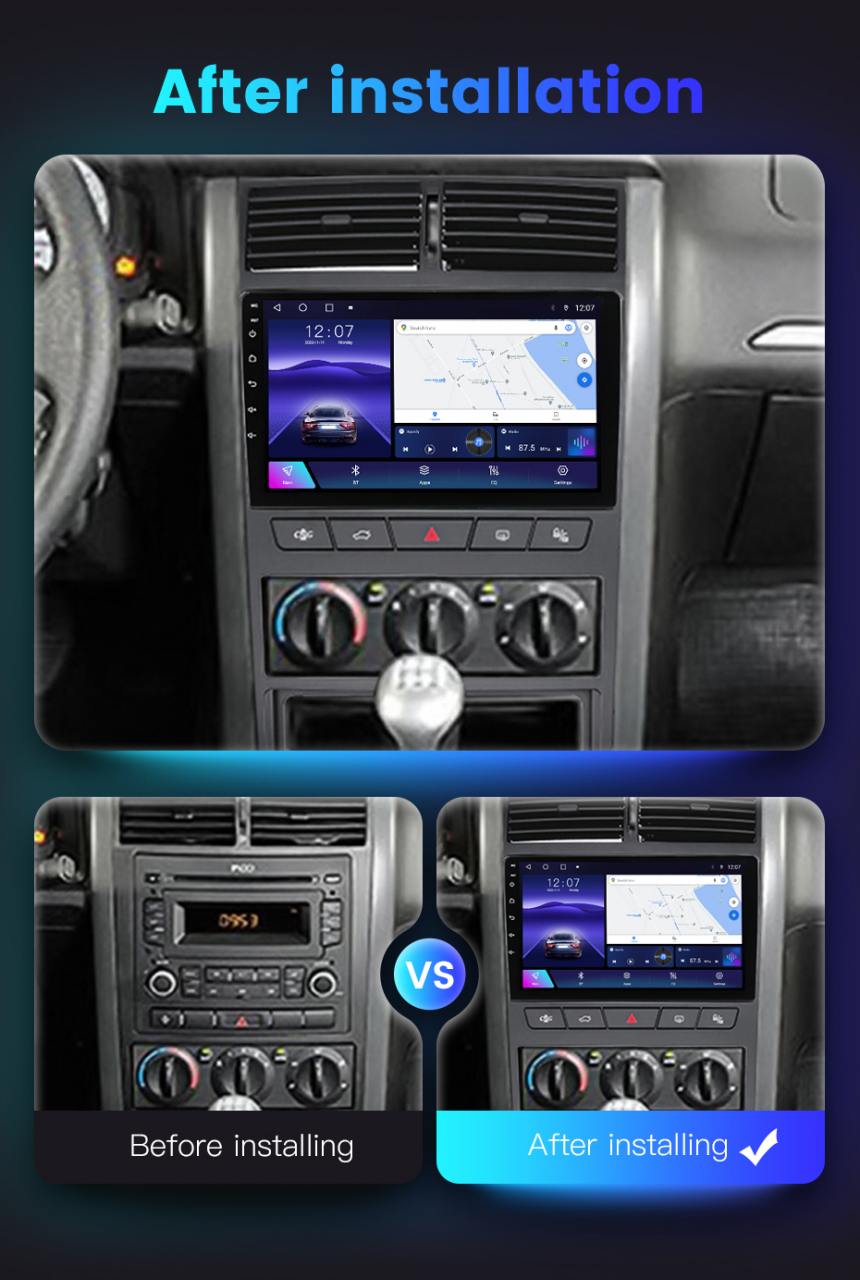 Navigatie dedicata Peugeot 405 2010-2019, 4GB RAM 64GB ROM, Octacore, Android 13, Display QLED 9", DSP, Carplay, Android Auto, Internet, Youtube, Waze, WIFI, Bluetooth [7]