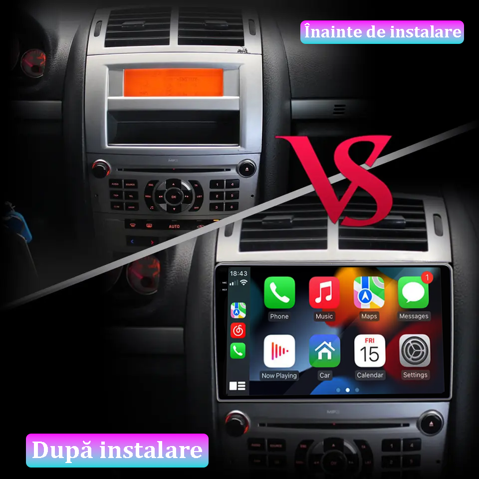 Navigatie dedicata Peugeot 407 2004-2011, 12GB RAM 256GB ROM, Android 13, Rezolutie 2K, Display QLED, 9", DSP, Carplay, Android Auto, Internet, Youtube, Waze, Wi Fi, USB [5]
