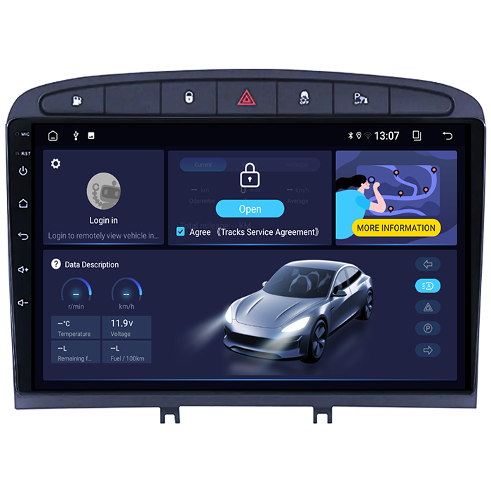 (Resigilata) Navigatie dedicata Peugeot 408 2008-2020, black, Android 13, Wireless Carplay si Android auto 2GB RAM 32 ROM, Display IPS 9" Full HD, Suport camere Full HD [6]