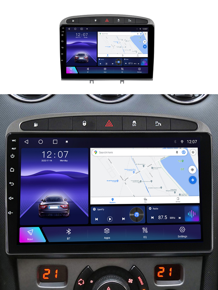 (Resigilata) Navigatie dedicata Peugeot 408 2008-2020, gri, 2GB RAM 32GB ROM, Quad Core, Display 9" IPS Full HD, Carplay, Android 13, Bluetooth, Magazin Play, Suport camere AHD [2]