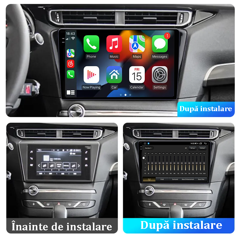 Navigatie dedicata Peugeot 408 2014+, 12GB RAM 256GB ROM, Android 13, Rezolutie 2K, Display QLED, 9", DSP, Carplay, Android Auto, Internet, Youtube, Waze, Wi Fi, USB [5]
